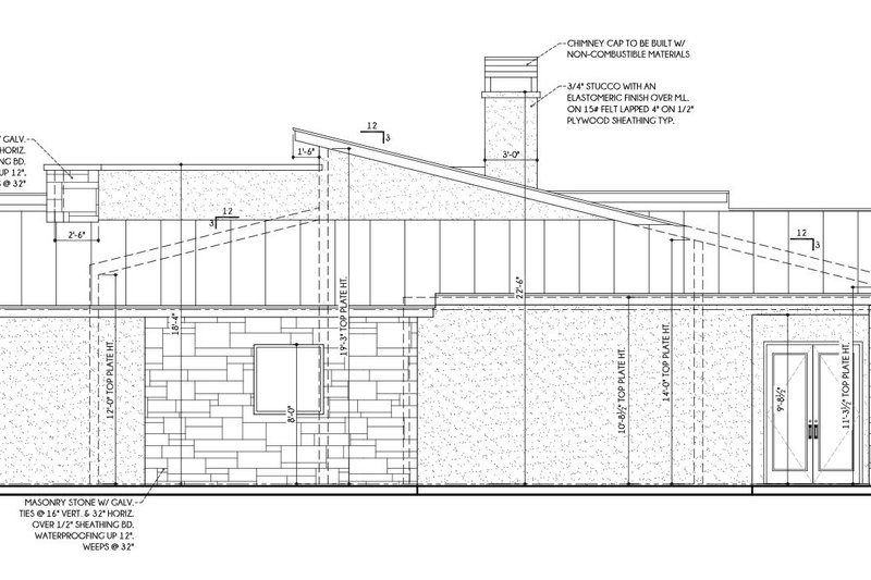 Architectural House Design - Exterior - Other Elevation 1 for Contemporary House Plan #1110-13 - 3 bed, 3 bath