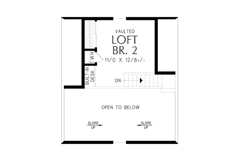 House Plan Design - Floor Plan - Upper Floor for Cottage House Plan #48-1183 - 2 bed, 1 bath