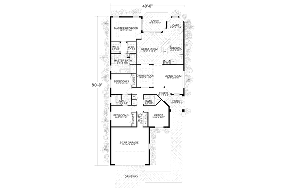 Floor Plan - Main Floor for Mediterranean House Plan #420-264 - 3 bed, 3 bath