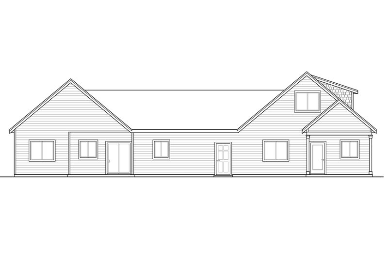 Dream House Plan - Exterior - Rear Elevation for Cottage House Plan #124-1080 - 5 bed, 3.5 bath