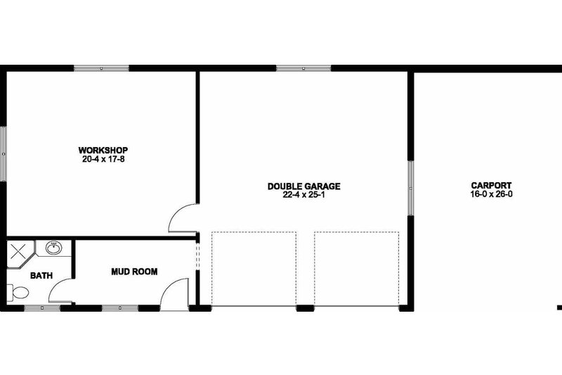 Home Plan - Floor Plan - Main Floor for Ranch House Plan #126-204, 1 bath