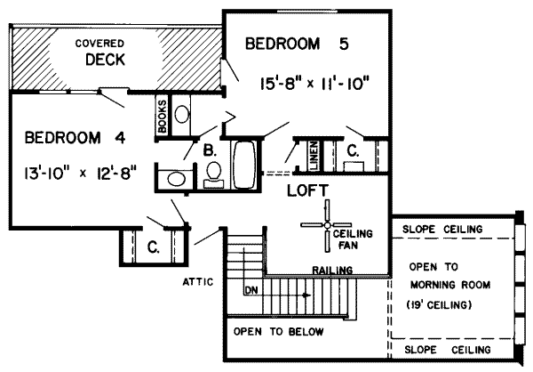 European Floor Plan - Upper Floor Plan #312-203