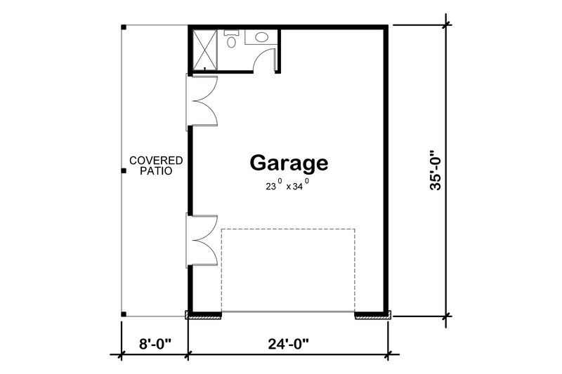 Architectural House Design - Floor Plan - Main Floor for Traditional House Plan #20-2324, 1 bath