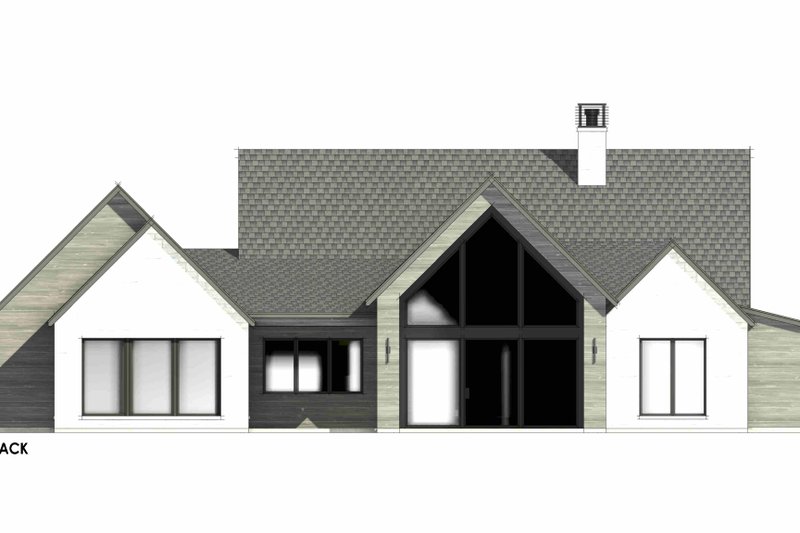 House Blueprint - Exterior - Rear Elevation 1 for Modern House Plan #1096-76 - 4 bed, 2.5 bath