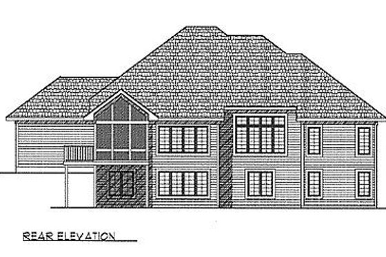 Exterior - Rear Elevation for Traditional House Plan #70-287 - 3 bed, 1.5 bath