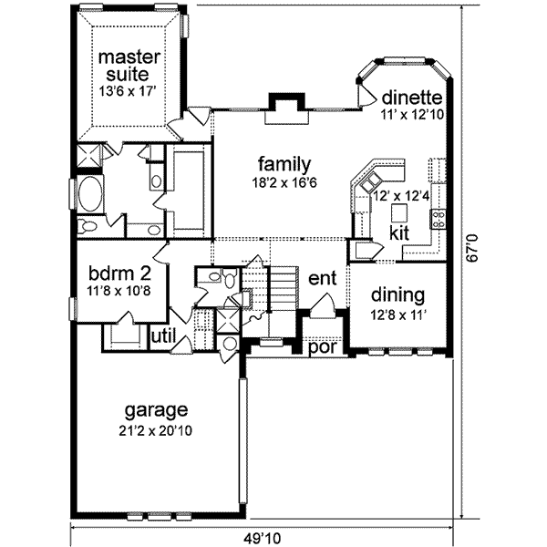 Dream House Plan - European Floor Plan - Main Floor Plan #84-186