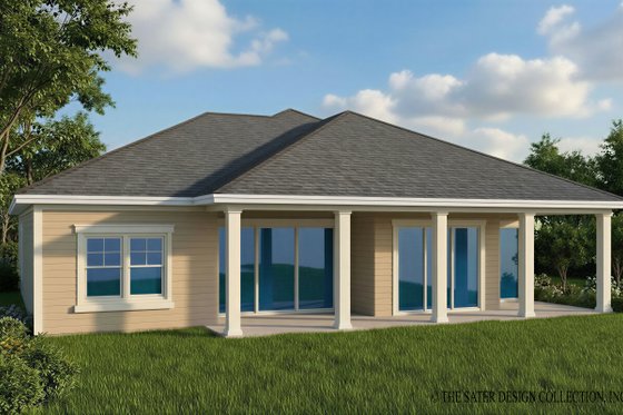 Exterior - Rear Elevation for Country House Plan #930-371 - 3 bed, 2 bath