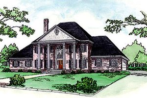 Southern Exterior - Front Elevation Plan #16-234