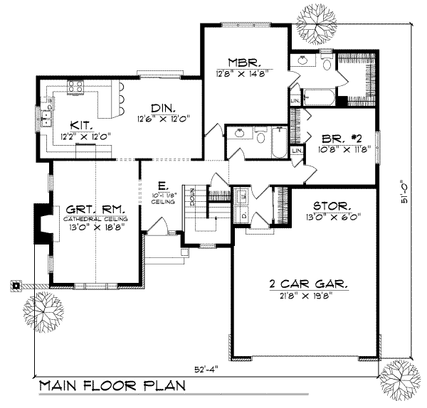 House Plan Design - Traditional Floor Plan - Main Floor Plan #70-126