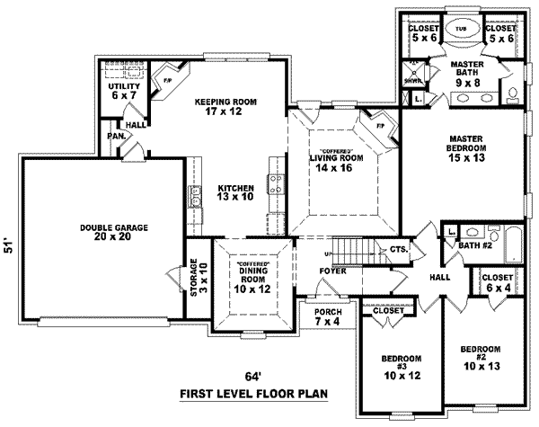 Traditional Floor Plan - Main Floor Plan #81-960