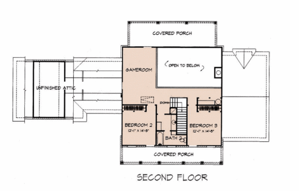 Country Floor Plan - Upper Floor Plan #140-147