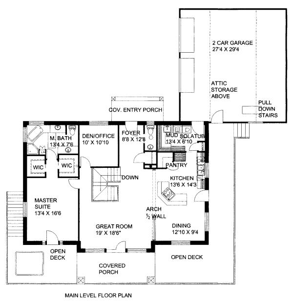 Bungalow Floor Plan - Main Floor Plan #117-635