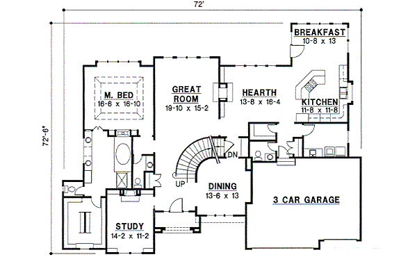 Traditional Floor Plan - Main Floor Plan #67-449