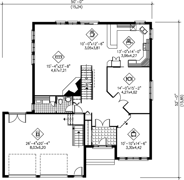 Traditional Floor Plan - Main Floor Plan #25-2222