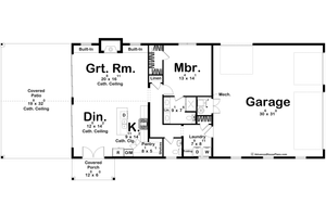Floor Plan - Main Floor for Barndominium House Plan #455-686 - 1 bed, 1.5 bath
