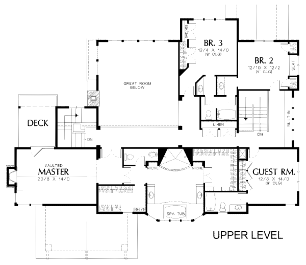 Craftsman Floor Plan - Upper Floor Plan #48-150