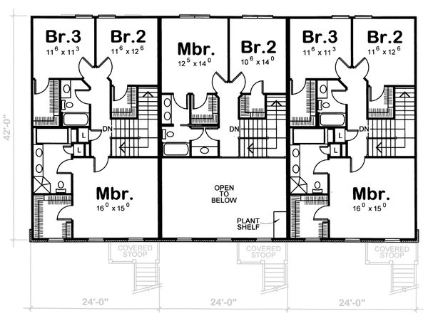 Home Plan - Traditional Floor Plan - Upper Floor Plan #20-629