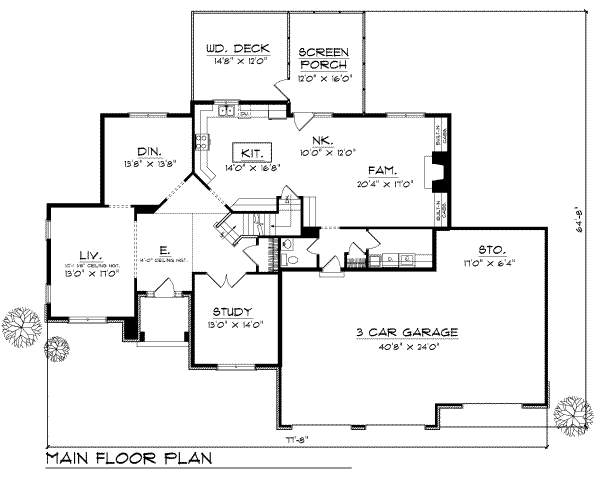 House Plan Design - European Floor Plan - Main Floor Plan #70-497