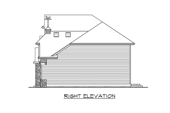 Exterior - Other Elevation 3 for Traditional House Plan #132-116 - 4 bed, 2.5 bath