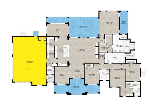 European Floor Plan - Main Floor Plan #1110-48