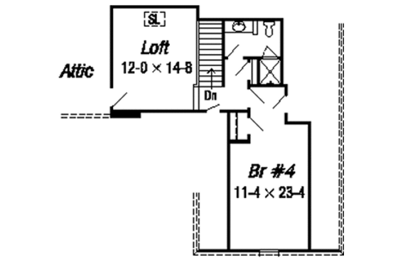 Floor Plan - Upper Floor for Traditional House Plan #329-288 - 4 bed, 3 bath