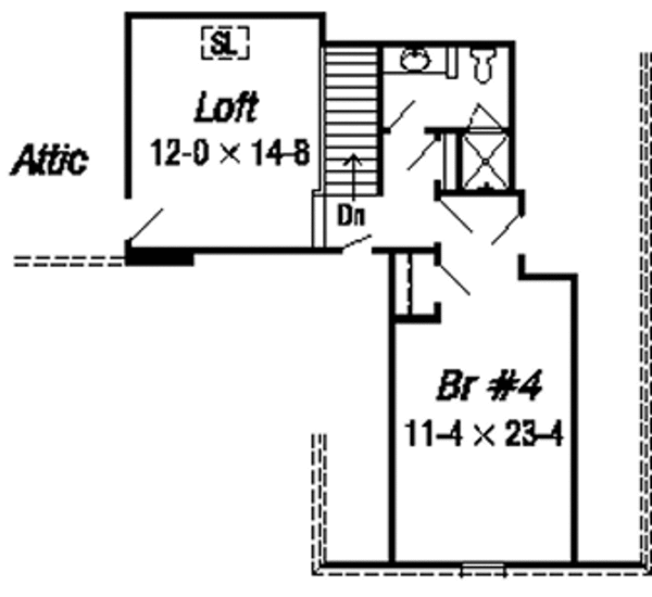 Traditional Floor Plan - Upper Floor Plan #329-288