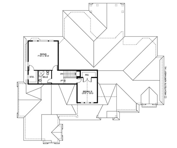 Craftsman Floor Plan - Upper Floor Plan #132-208