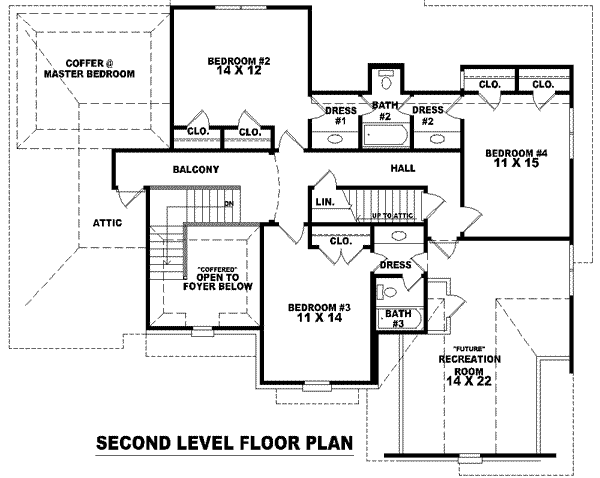 European Floor Plan - Upper Floor Plan #81-1091