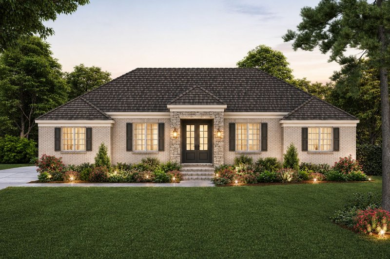 House Blueprint - Exterior - Front Elevation 3 for Country House Plan #932-1443 - 3 bed, 3 bath