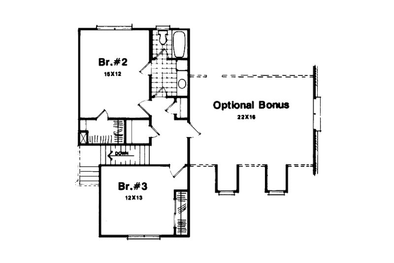 Dream House Plan - Floor Plan - Upper Floor for European House Plan #41-157 - 3 bed, 2.5 bath