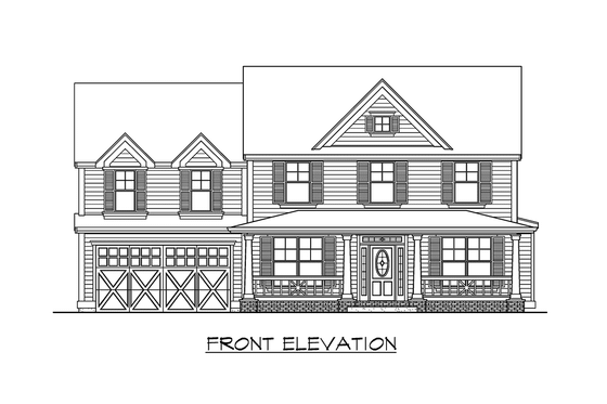 Exterior - Other Elevation for Farmhouse House Plan #132-138 - 4 bed, 2.5 bath