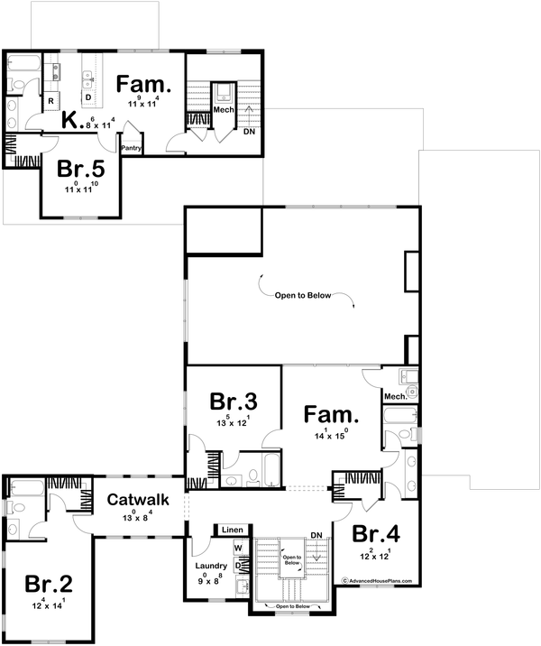 Dream House Plan - European Floor Plan - Upper Floor Plan #455-624