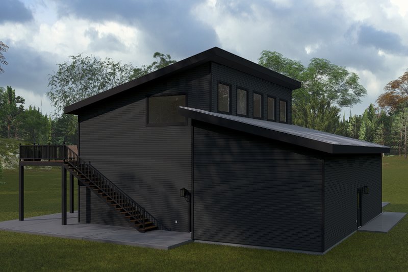 House Blueprint - Exterior - Rear Elevation 1 for Modern House Plan #1060-476 - 1 bed, 1.5 bath