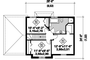 Floor Plan - Upper Floor for Traditional House Plan #25-4783 - 3 bed, 1 bath
