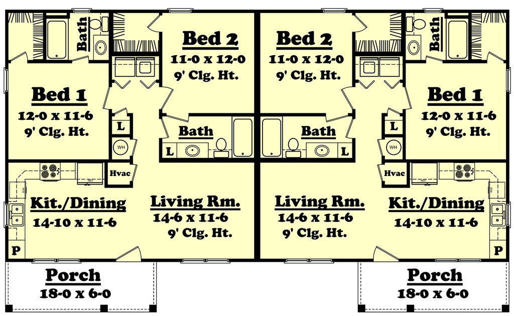Ranch Style House Plan - 2 Beds 2 Baths 1800 Sq/Ft Plan #430-28