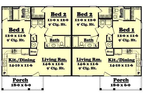 1800 square foot duplex ranch home