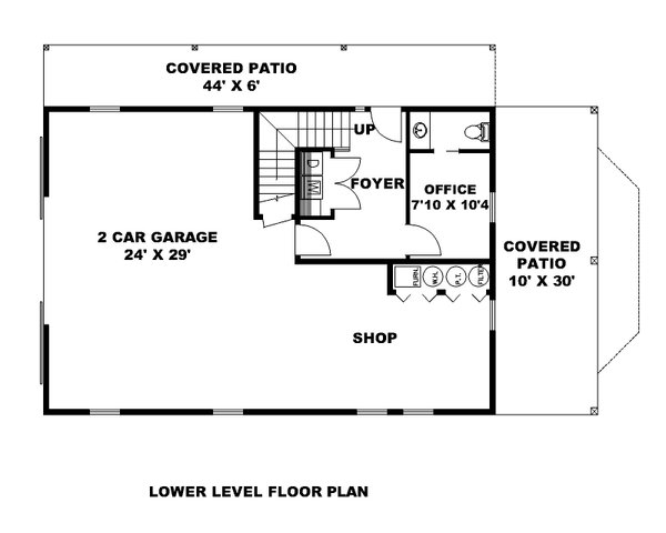 Cabin Floor Plan - Lower Floor Plan #117-998