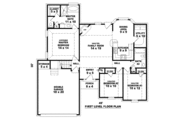 European Style House Plan - 3 Beds 2 Baths 1393 Sq/Ft Plan #81-1404 