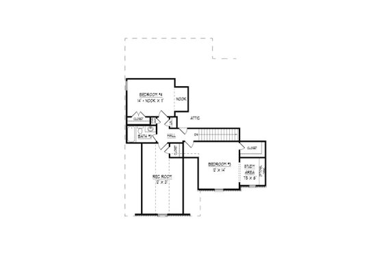 Floor Plan - Upper Floor for Traditional House Plan #424-424 - 4 bed, 3 bath