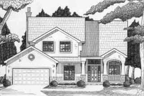 Exterior - Front Elevation for Traditional House Plan #6-208 - 4 bed, 3 bath