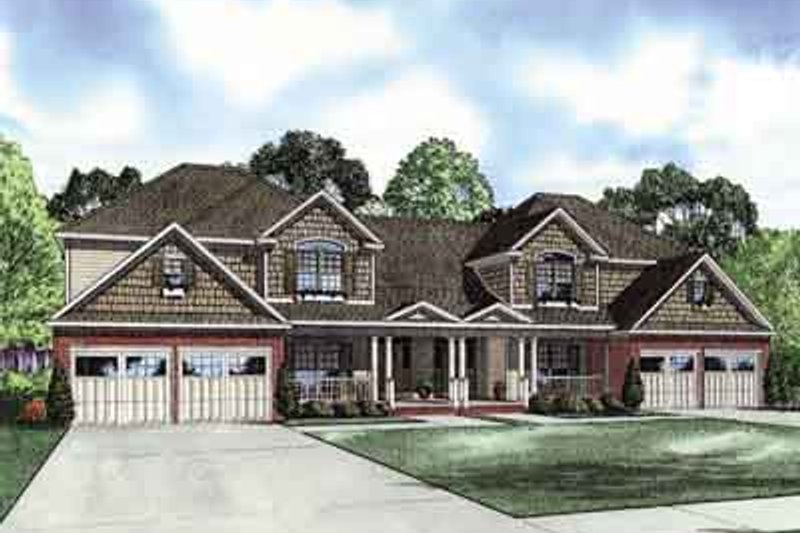House Blueprint - Traditional Exterior - Front Elevation Plan #17-2157