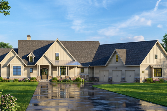 Exterior - Front Elevation 4 for Craftsman House Plan #119-366 - 3 bed, 2.5 bath