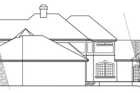 Exterior - Rear Elevation for European House Plan #124-114 - 4 bed, 3.5 bath