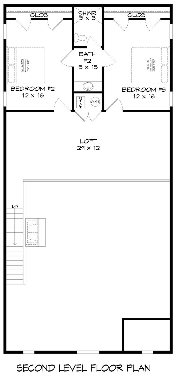 Barndominium Floor Plan - Upper Floor Plan #932-1040