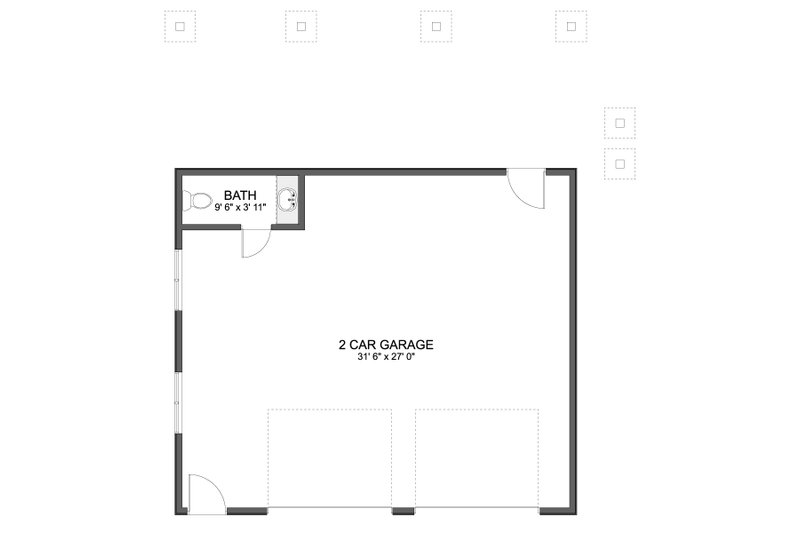 House Design - Floor Plan - Main Floor for Modern House Plan #1060-283, 1.5 bath