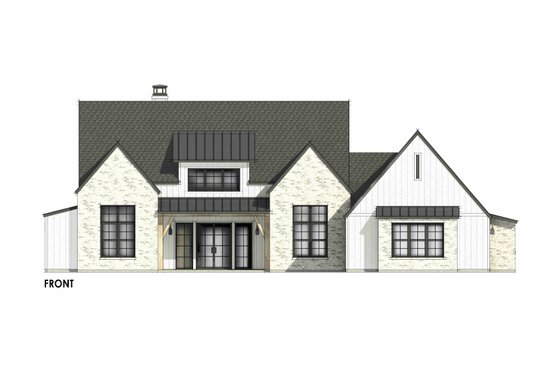 Exterior - Front Elevation 8 for European House Plan #1096-63 - 4 bed, 3.5 bath
