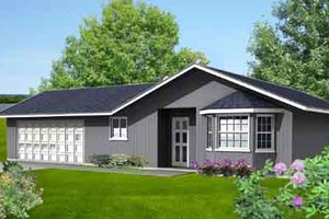 Ranch Exterior - Front Elevation Plan #1-176
