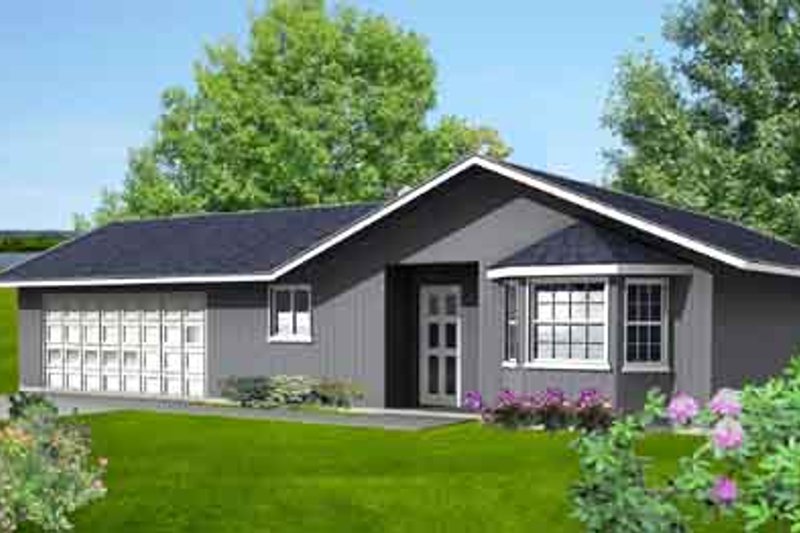 House Blueprint - Ranch Exterior - Front Elevation Plan #1-176