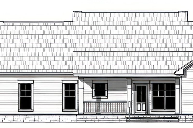 House Blueprint - Exterior - Rear Elevation for Farmhouse House Plan #21-619 - 4 bed, 2.5 bath