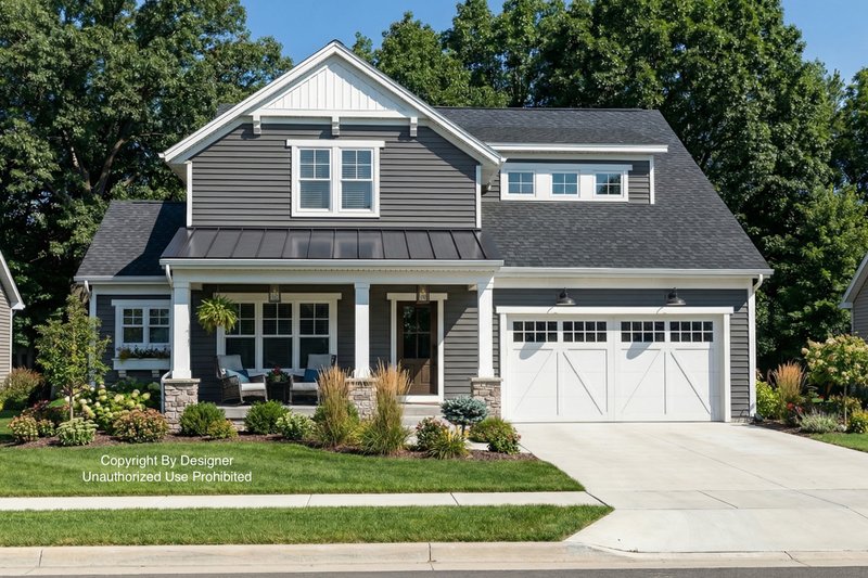 House Blueprint - Exterior - Front Elevation 2 for Craftsman House Plan #51-1368 - 4 bed, 3.5 bath